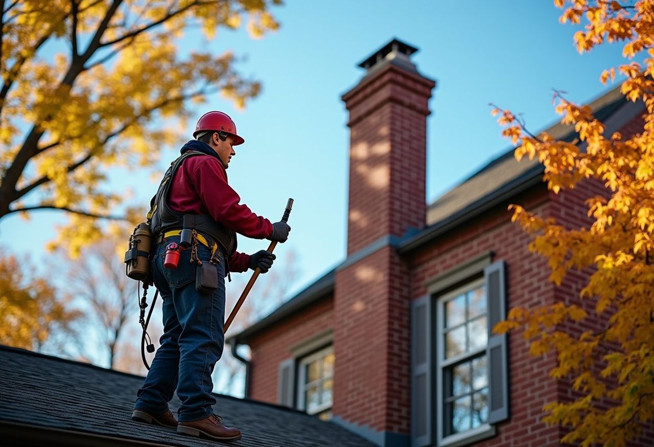 Chimney sweep at work in Bethesda